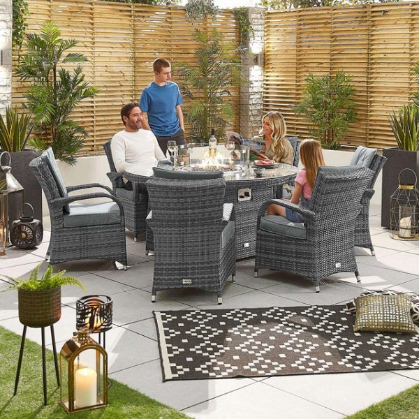 nova-olivia-6-seat-dining-set-with-firepit-1-5-m-round-table-grey