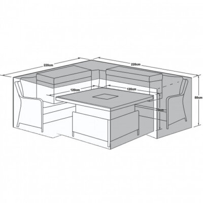 Maze Outdoor Cover for Royal Corner Dining Set