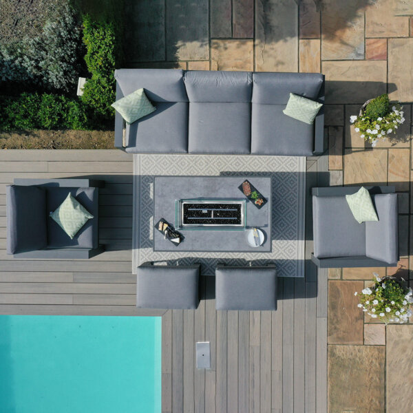 Maze - Amalfi 3 Seat Sofa Set With Rectangular Fire Pit Table