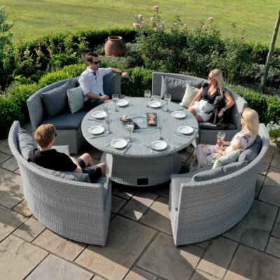 Maze - Ascot Round Sofa Dining Set with Rising Table