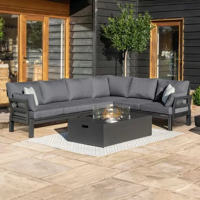 Maze - Oslo Corner Group with Rectangular Gas Fire Pit Table
