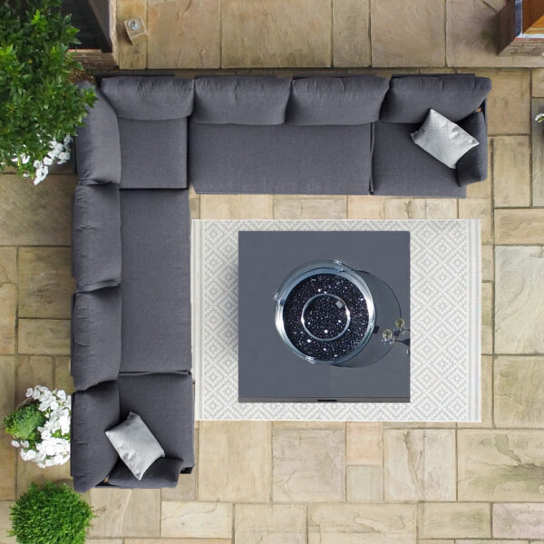 Maze - Oslo Large Corner Group with Square Gas Fire Pit Table