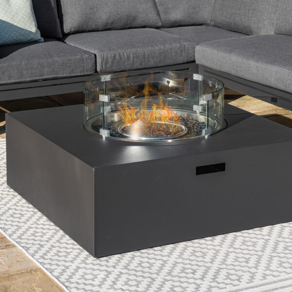 Maze - Oslo Large Corner Group with Square Gas Fire Pit Table