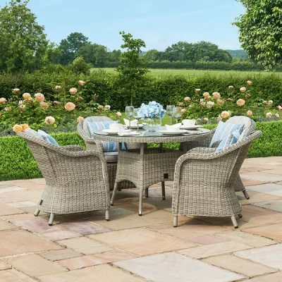 Maze - Oxford 4 Seat Round Dining Set with Heritage Chairs
